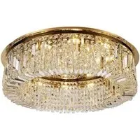 Verona Flush Chandelier - Gold, Crystal