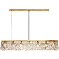 Verona Long Chandelier - Gold, Crystal