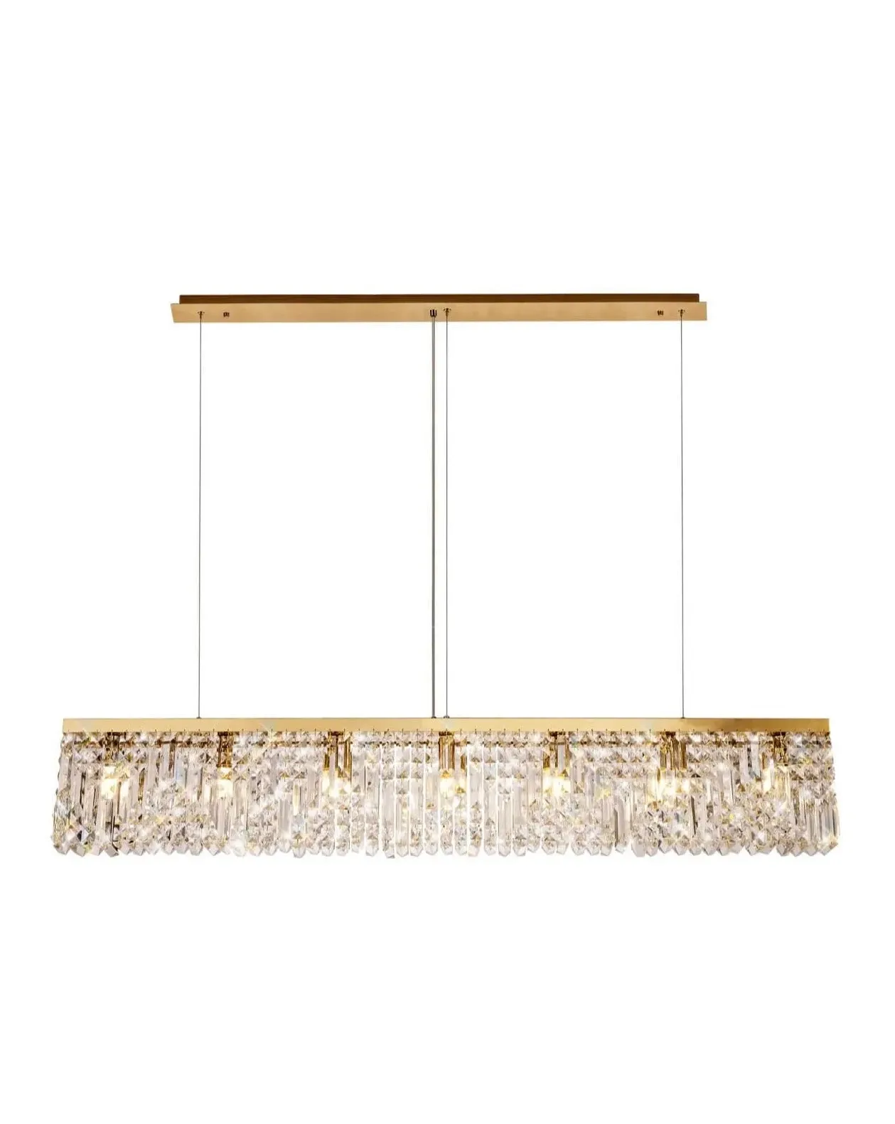 Verona Long Chandelier - Gold, Crystal image