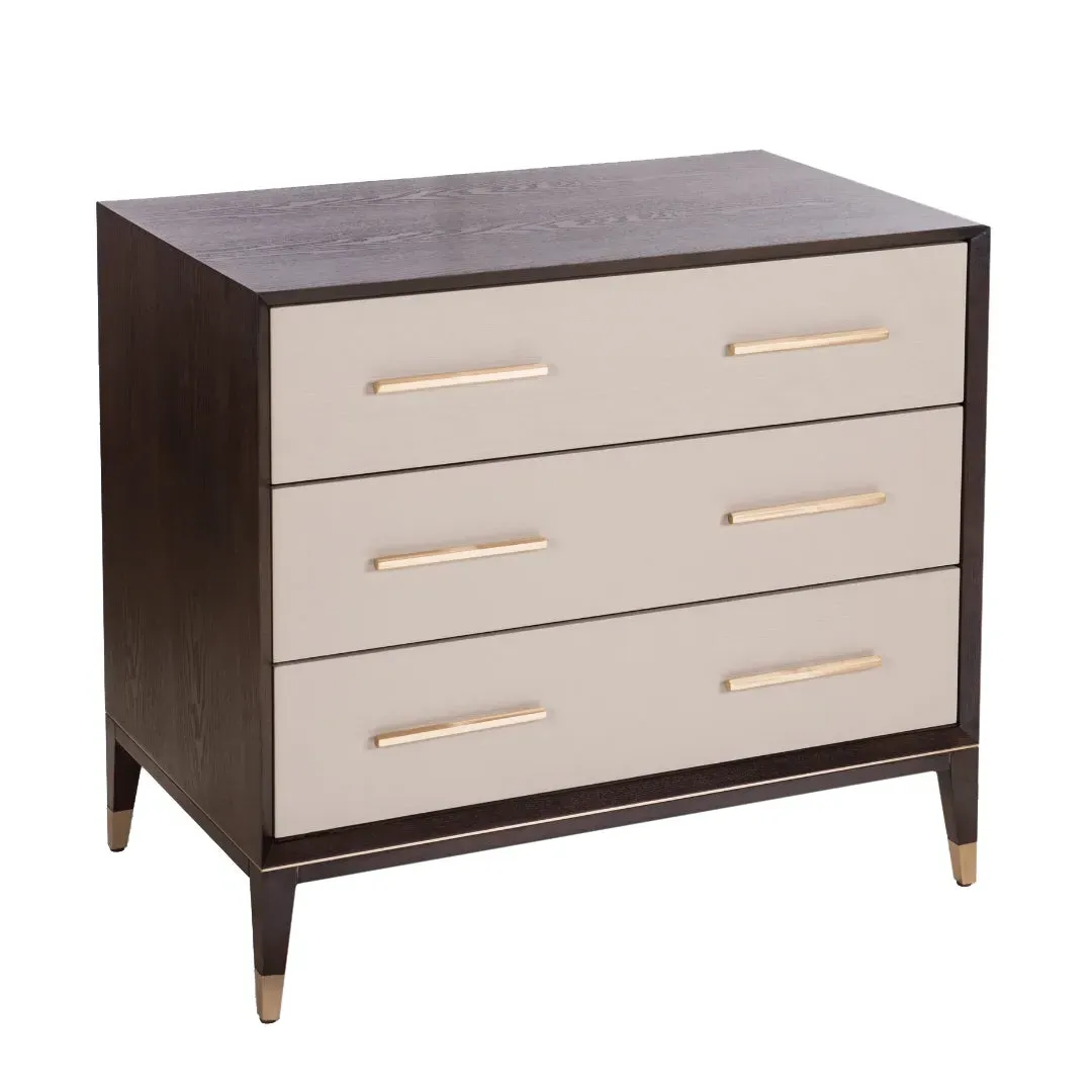 Vienna Chest of 3 Drawers - Ceramic Grey, Metal and Wood product