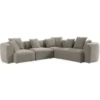 Willow 5-Piece Sectional Sofa with Ottoman - Warm Taupe, Chenille