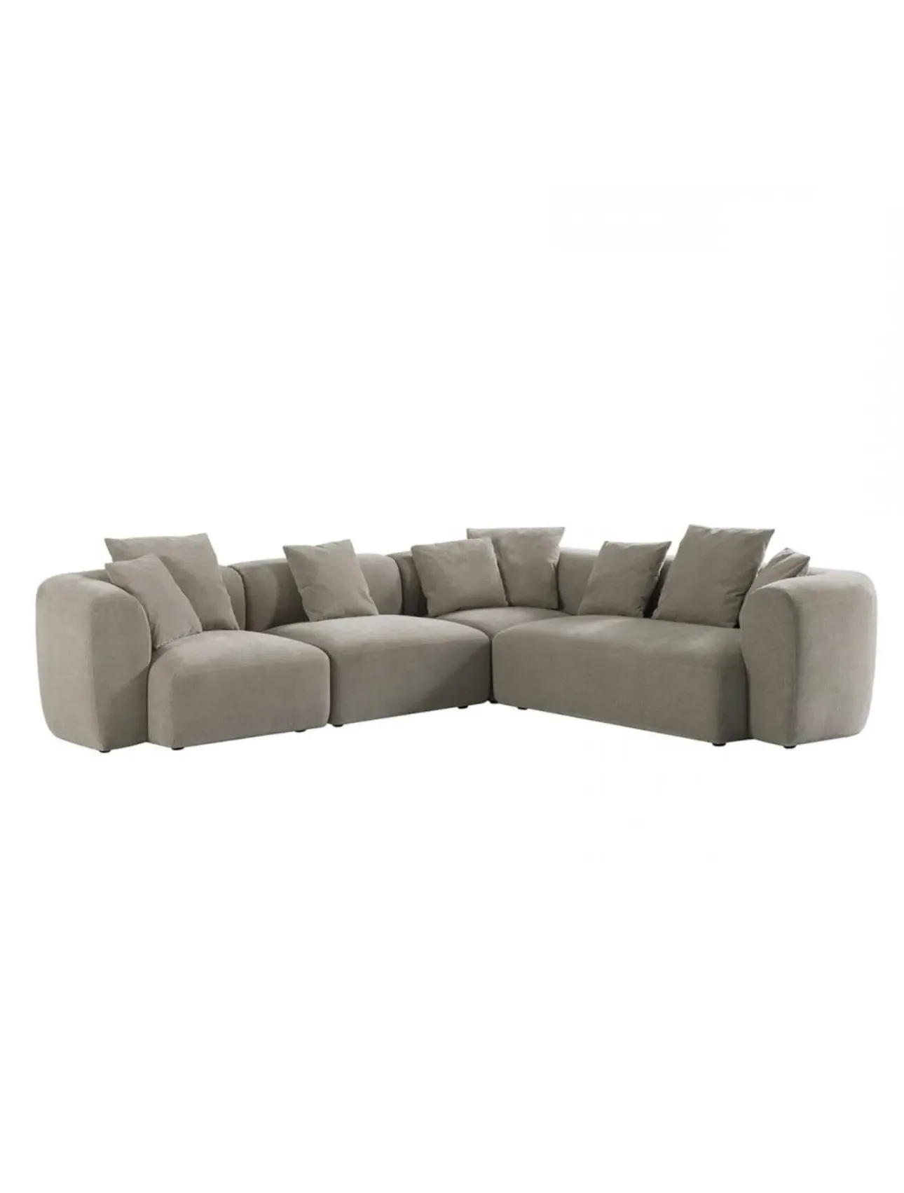 Willow 5-Piece Sectional Sofa with Ottoman - Warm Taupe, Chenille