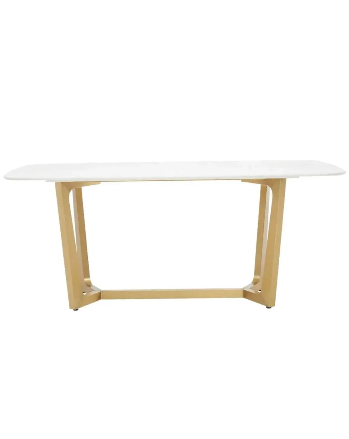 white-marble-brushed-gold-dining-table image