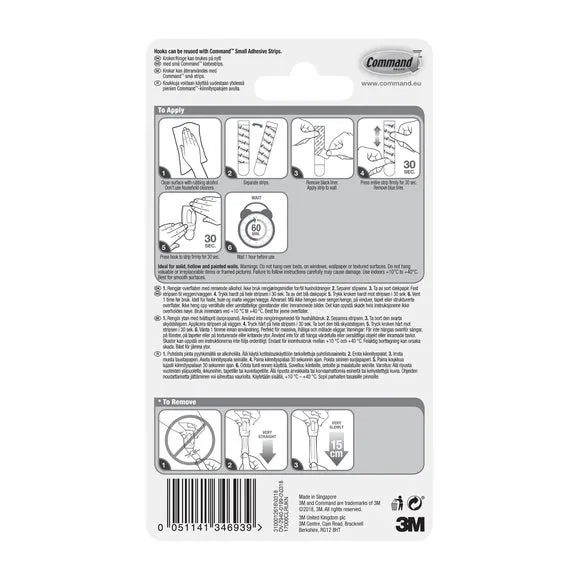 Command Medium Mini Clear Hooks and Strips Pack alternate view