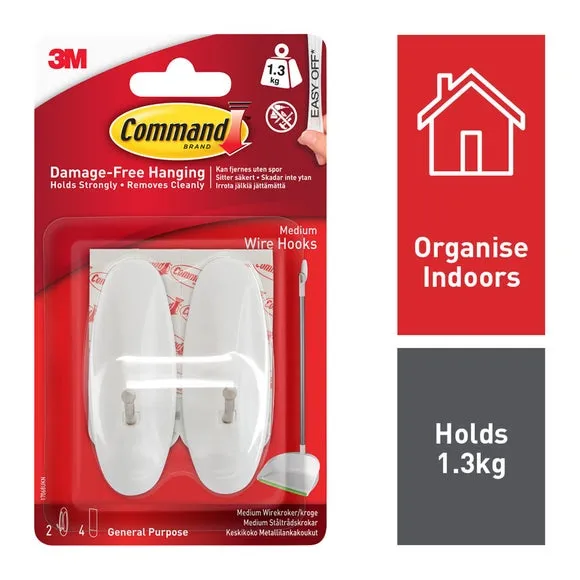 Command Medium Wire Hooks - White product