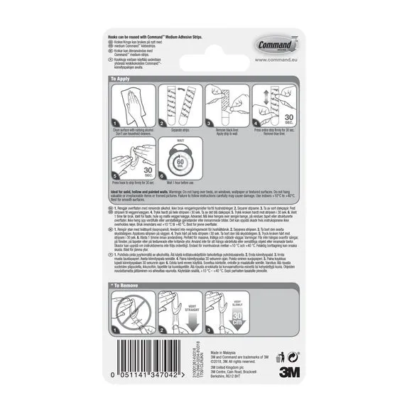 Command Set of 2 Decorating Hooks - Clear alternate view