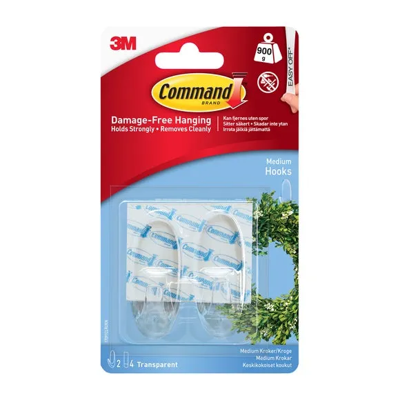 Command Set of 2 Decorating Hooks - Clear product