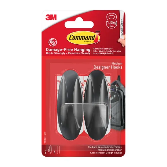Command Set of 2 Medium Designer Hooks - Black product