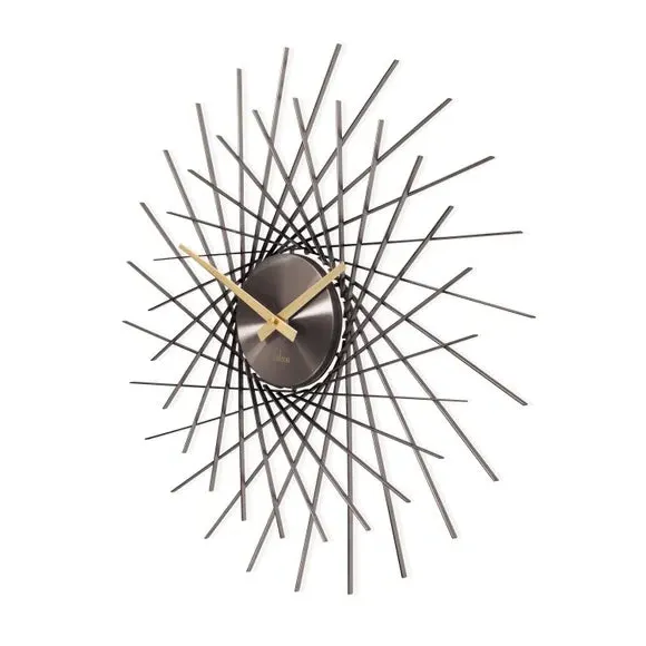 Lohne Large Wall Clock Skeleton Design - Gun Metal Grey, Metal alternate view