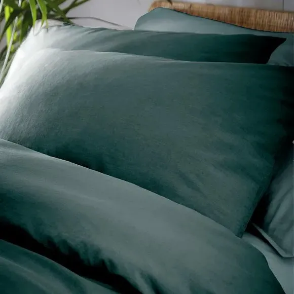 Cassia Duvet Cover & Pillowcase Set - Teal Green, Cotton alternate view