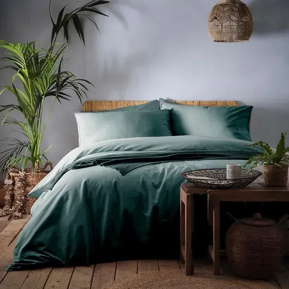 Cassia Duvet Cover & Pillowcase Set - Teal Green, Cotton product