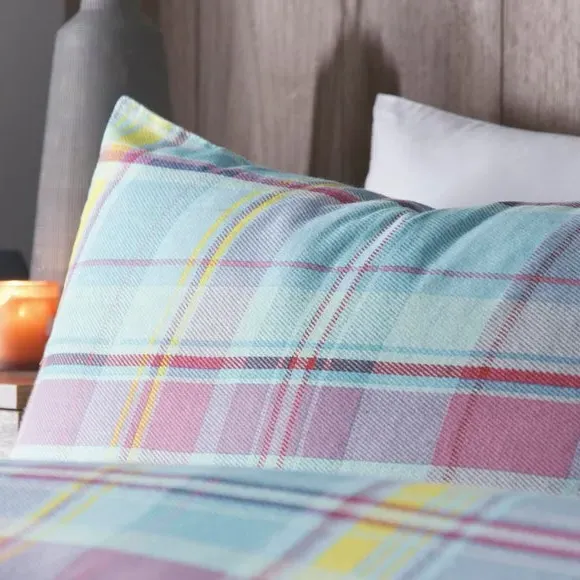 Applecross Check Duvet Cover & Pillowcase Set - Brushed Cotton alternate view