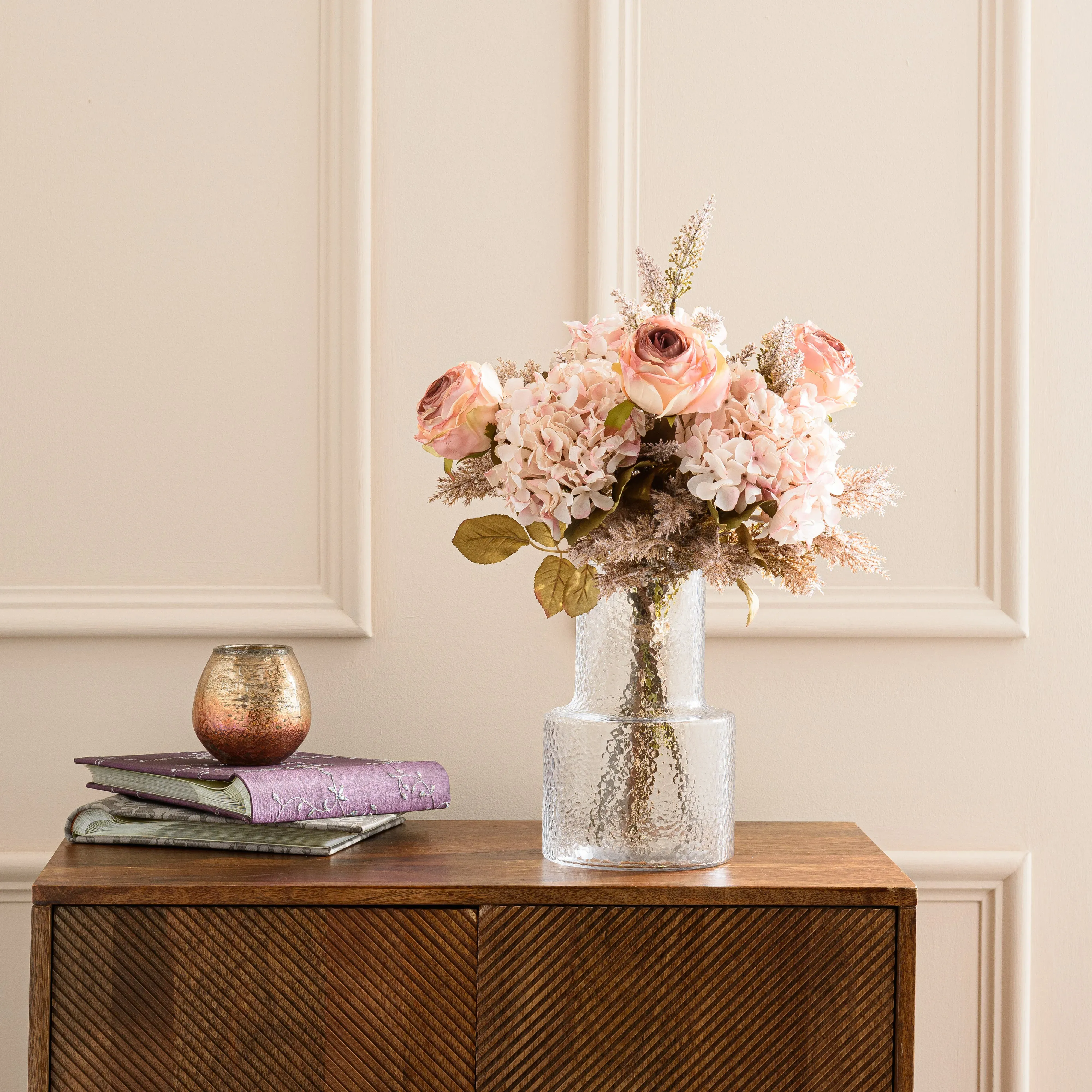 artificial-dried-pink-peony-bouquet-pink image