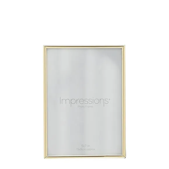 Impressions Thin Oblong Photo Frame - Brass, Metal alternate view