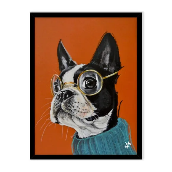 Framed Dog Print - Multicolor, Textured Finish alternate view