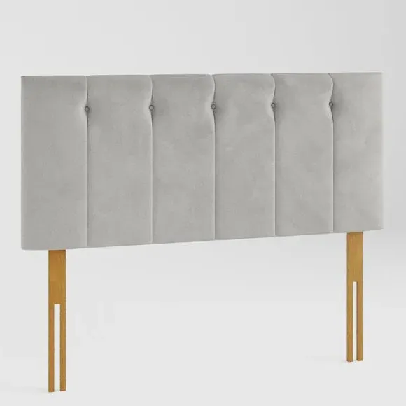 Hepburn Buttoned Headboard with Padding - Silver Grey, Velvet alternate view