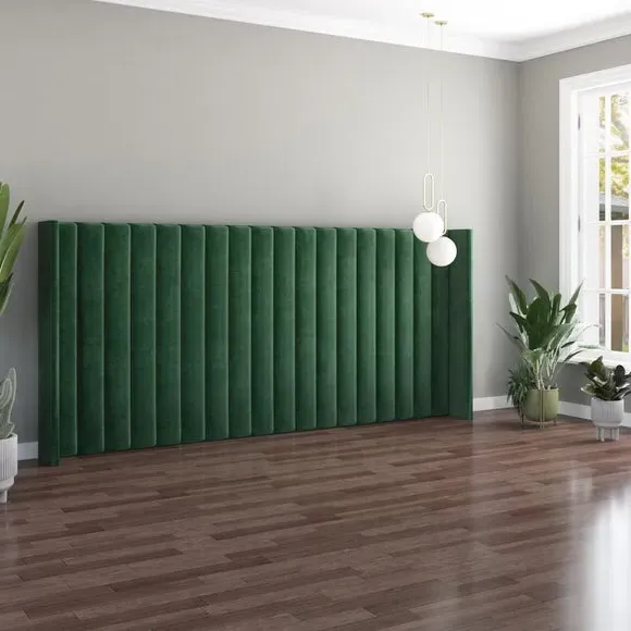 Oversized Winged Headboard Freestanding - Forest Velvet alternate view