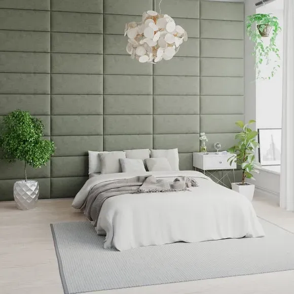 EasyMount Upholstered Wall Panels with Easy Mount - Duck Egg Blue, Velvet alternate view