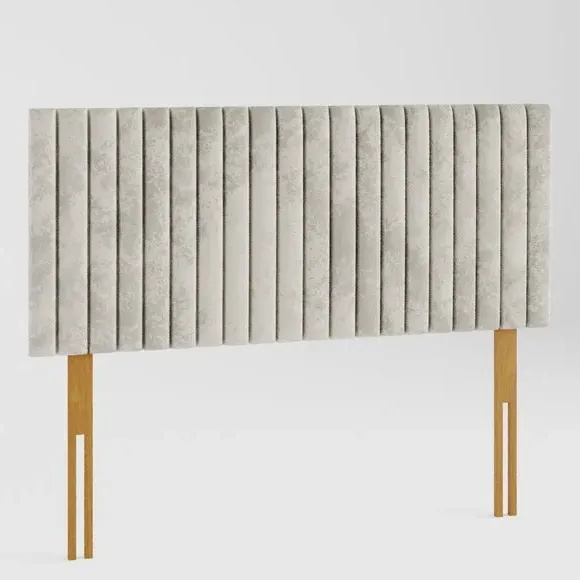 Vertical Line Headboard - Pearl, Velvet alternate view