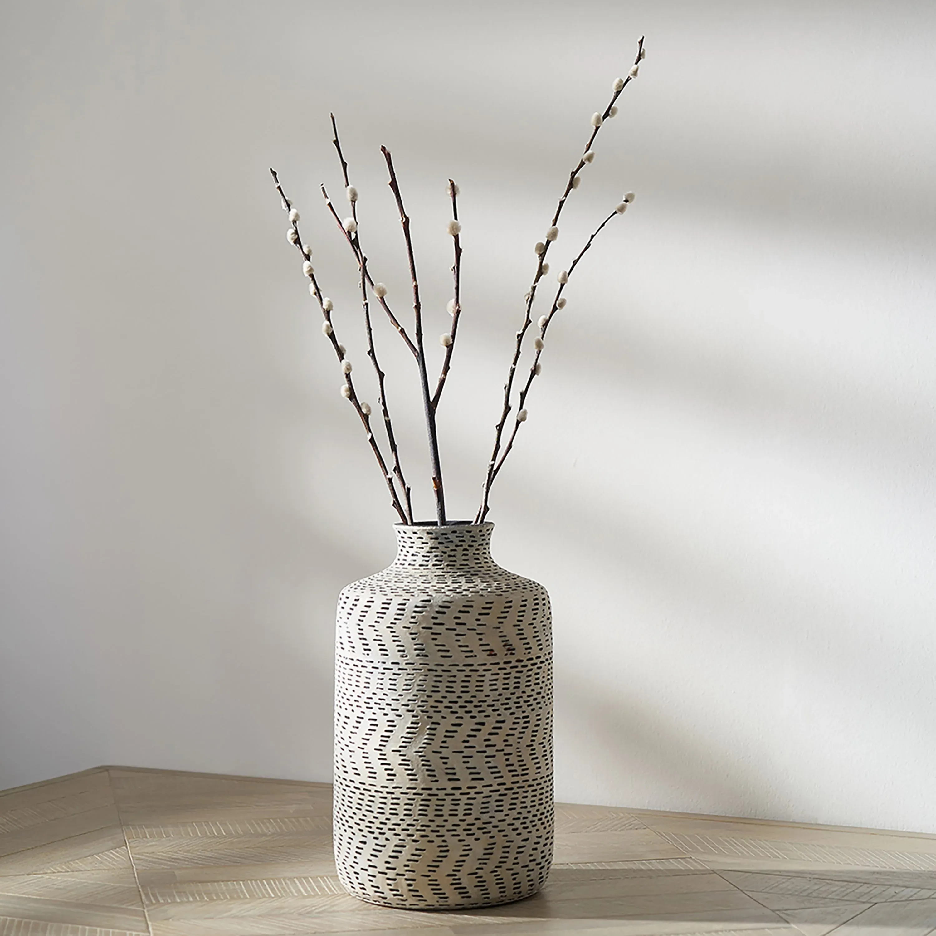 atouk-textured-stoneware-vase-black-black-cream image