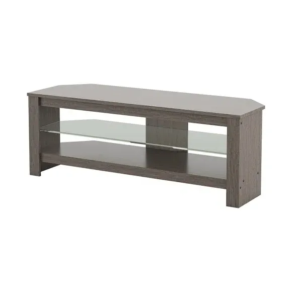 Wide TV Unit with Cable Management - Grey, Oak alternate view