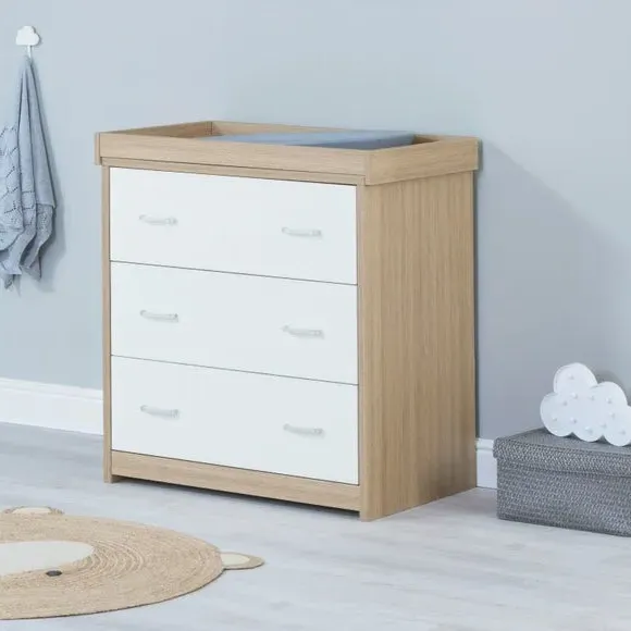 Babymore Luno Veni 3-Drawer Chest & Changing Unit - White alternate view