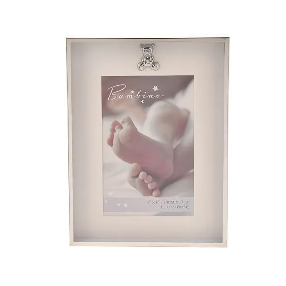 By Juliana Teddy Icon Border Photo Frame - Silver alternate view