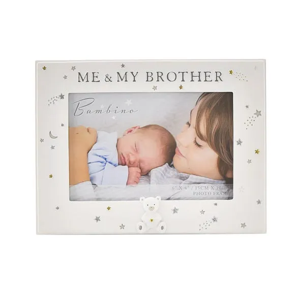Juliana Me & My Brother Freestanding Photo Frame - White, Resin alternate view