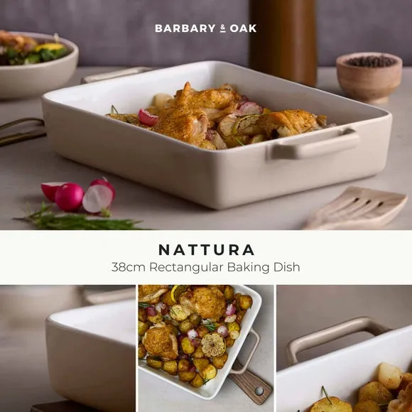 Nattura Rectangular Baking Dish 38cm - Cashmere, Stoneware alternate view