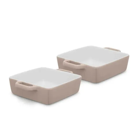 Nattura Set of 2 Square Baking Dishes - Cashmere, Stoneware product