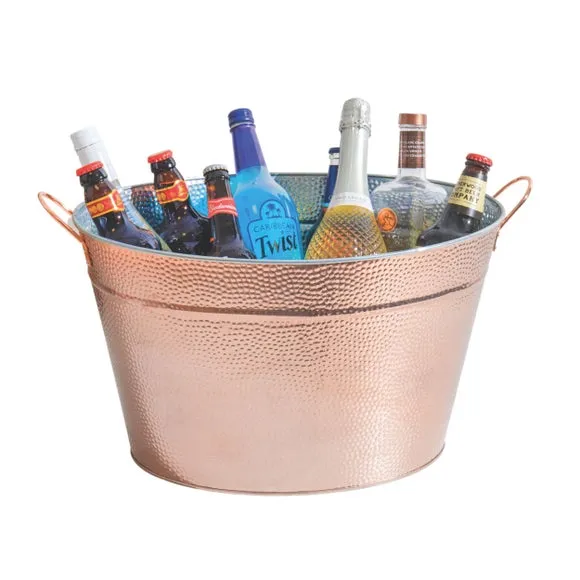 BarCraft Hammered Drinks Bucket - Copper, Galvanised Steel