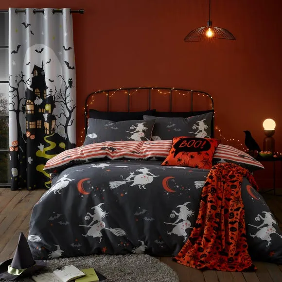 Boo Halloween Fleece Throw Blanket - Orange alternate view