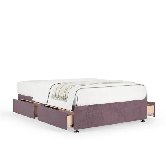 Universal Divan Base with Storage - Mauve, Chenille by Dunelm, image 3