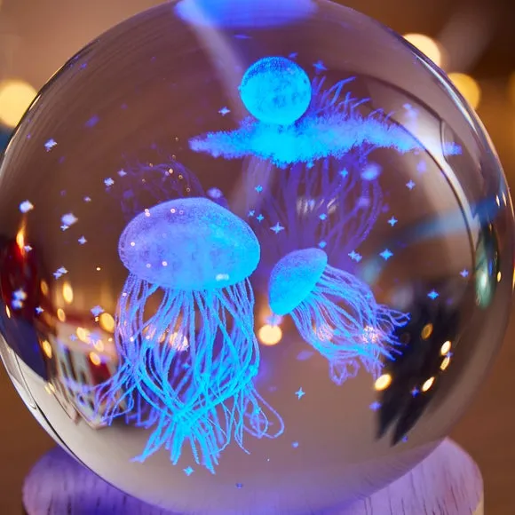 Crystal Ball Light with Jellyfish - Natural alternate view
