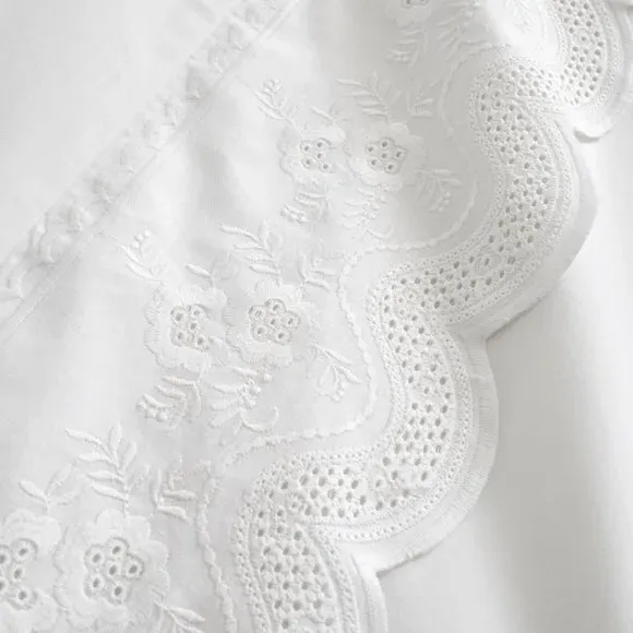 Elise Lace Duvet Cover & Pillowcase Set - White, Cotton alternate view