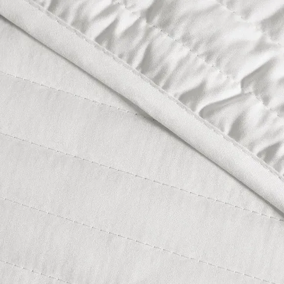 Quilted Lines Bedspread - White alternate view
