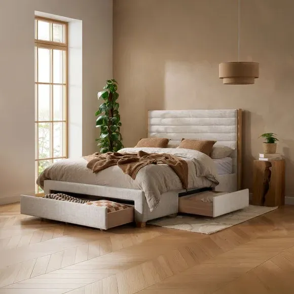 Arabella Storage Bed Frame - Cream, Upholstered alternate view