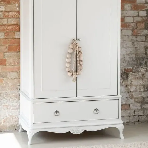 Double Wardrobe with Carved Details - Grey, Wood alternate view