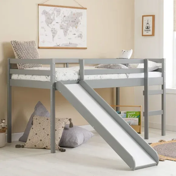 Frankie Single Mid Sleeper with Slide - Grey product