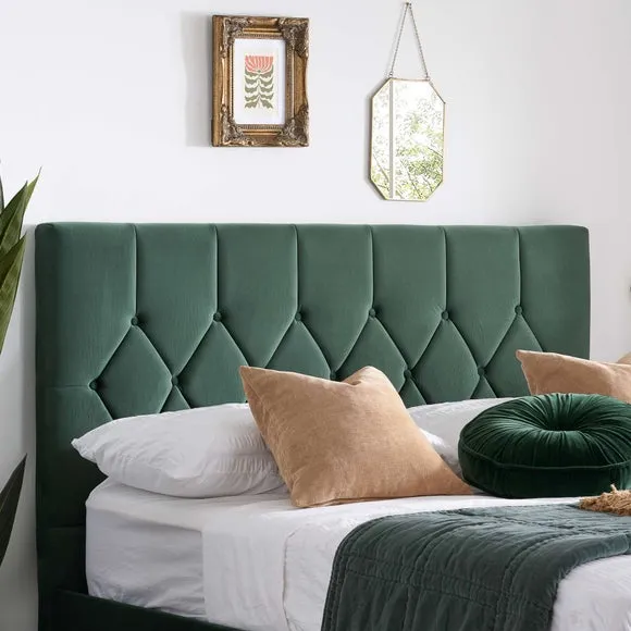 Loxley Bed Frame - Green, Velvet alternate view