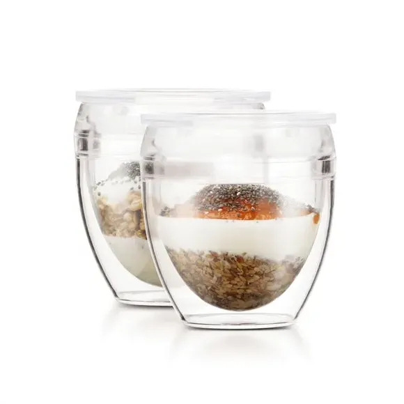 Pavina To Go Set of 2 Double Walled Tumbler with Lid - Clear alternate view