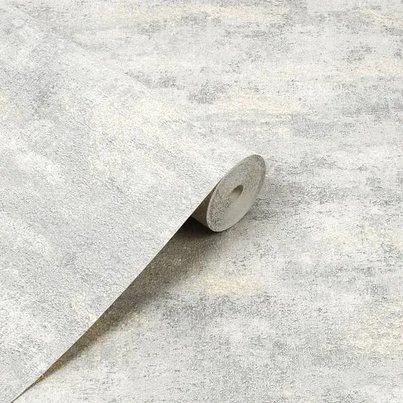 Textured Wallpaper Plaster Effect - Silver alternate view