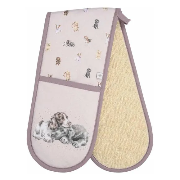 Double Oven Glove with Dog Design - Multicolor alternate view