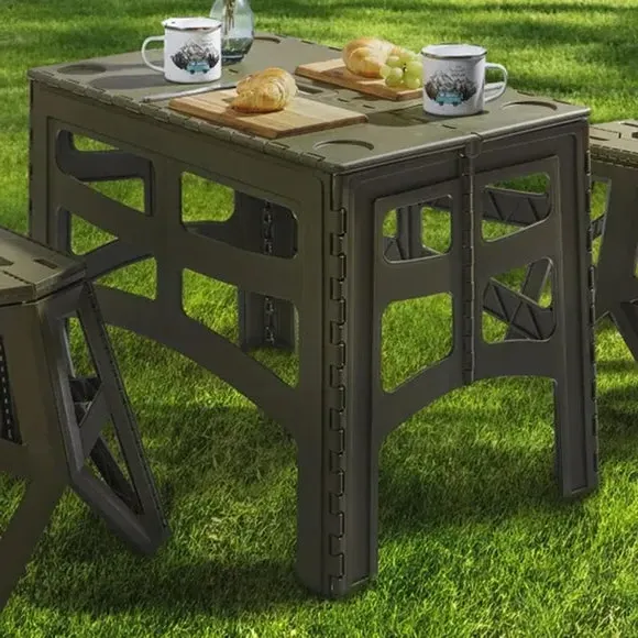 Medium Foldable Dining Table - Olive, Plastic alternate view