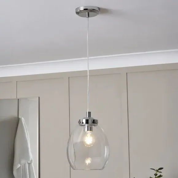 Bryn Tulip Adjustable Pendant Light - Silver, Steel & Glass product