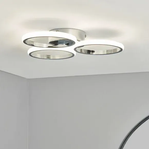 Chios 3-Light LED Flush Ceiling Light - Silver, Metal product