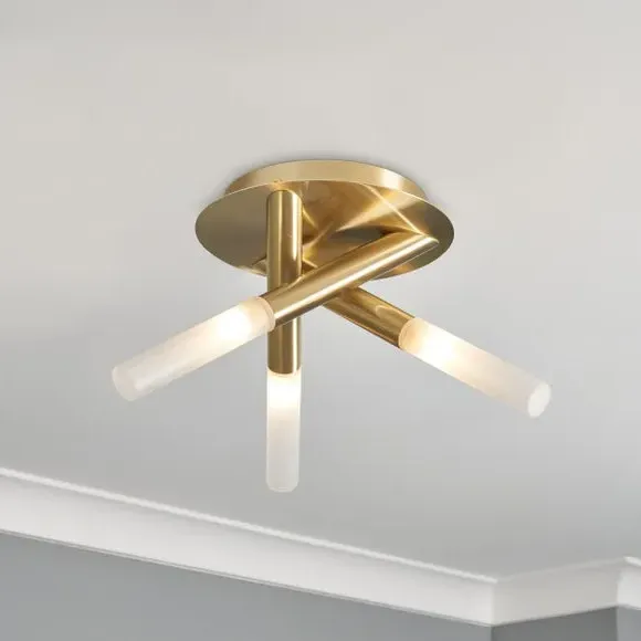 Crux 3-Light Bathroom Ceiling Light - Gold product
