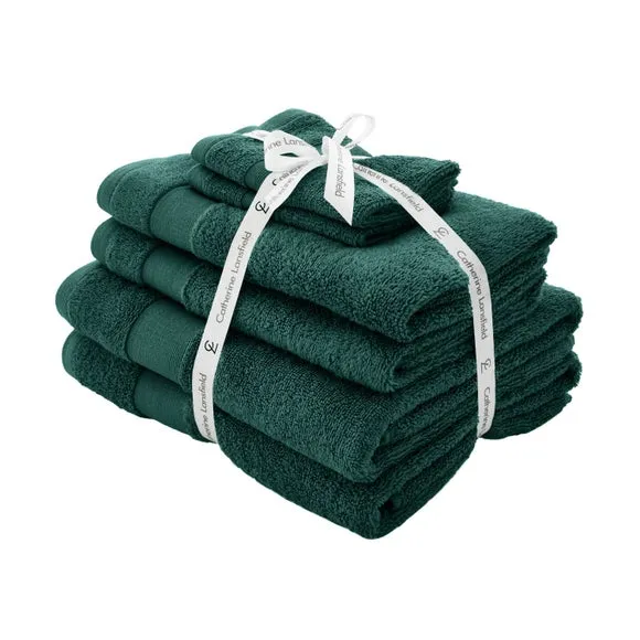 Anti Bacterial 6 Piece Towel Bale - Forest Green, Cotton product