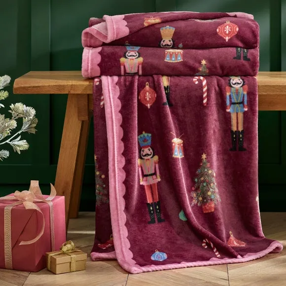 Christmas Nutcracker Throw Blanket - Plum, Fleece product