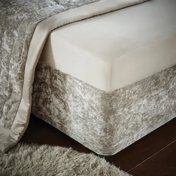 Crushed Velvet Divan Base Bed Wrap - Natural alternate view